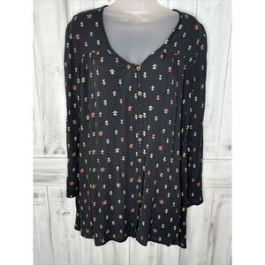 BILLABONG GRAY MOONGAZER SWING‎ DRESS CRINKLE GAUZE BOHO BUTTON UP LONG SLEEVE S